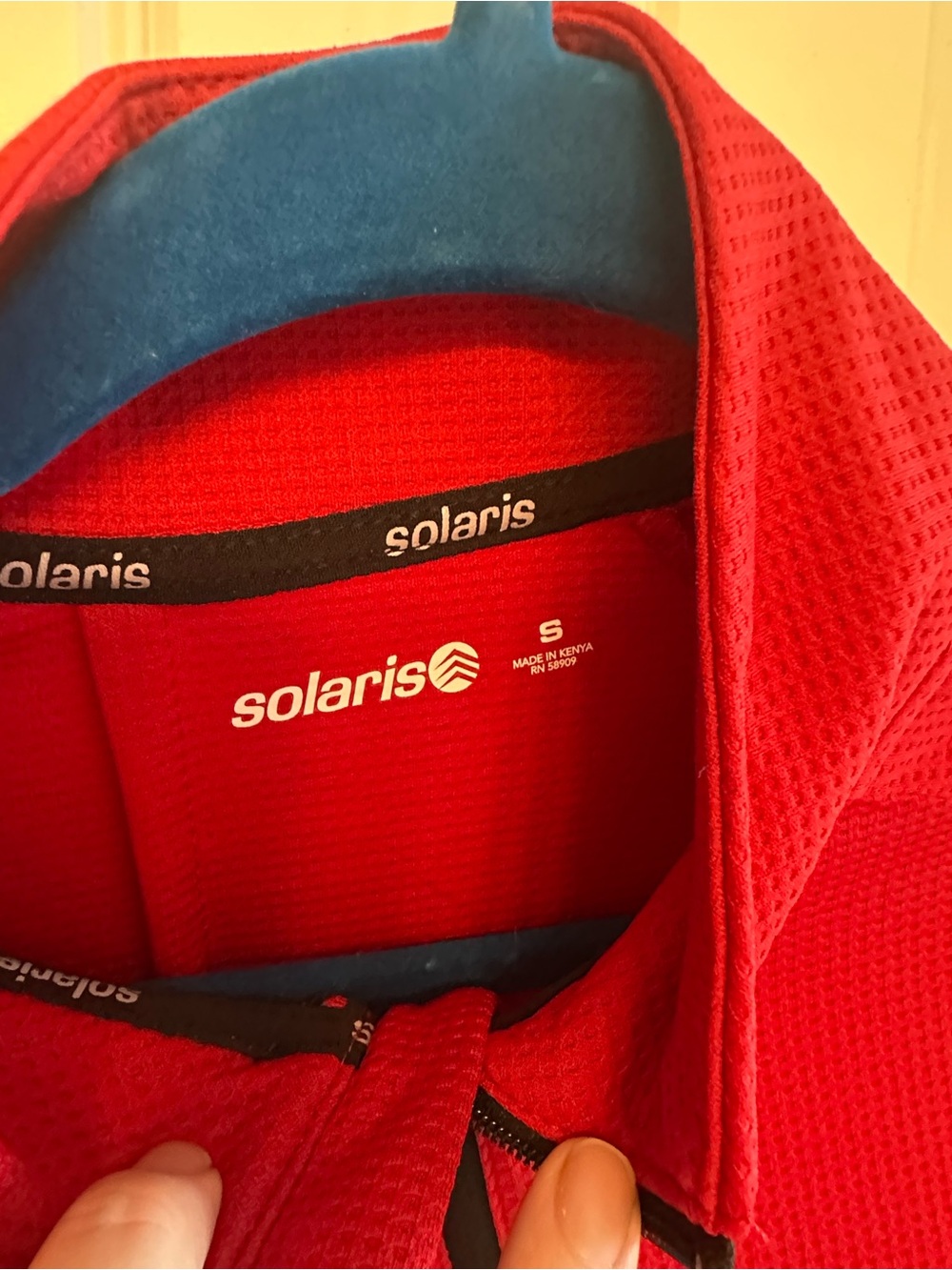 Men's Red Half-Zip Performance Pullover Jacket - Picture 2 of 4